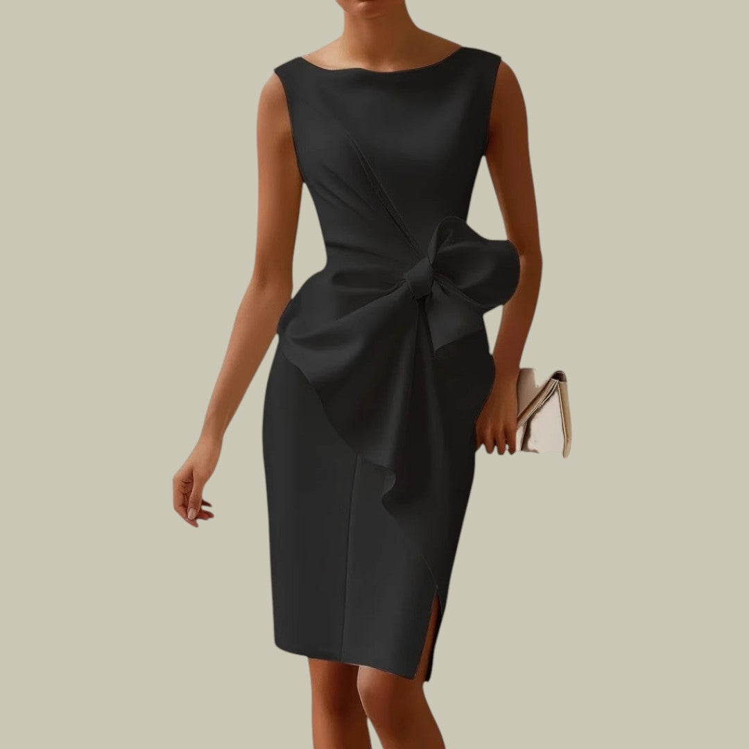 Womens Dress Midi Slim Sleeveless Chic