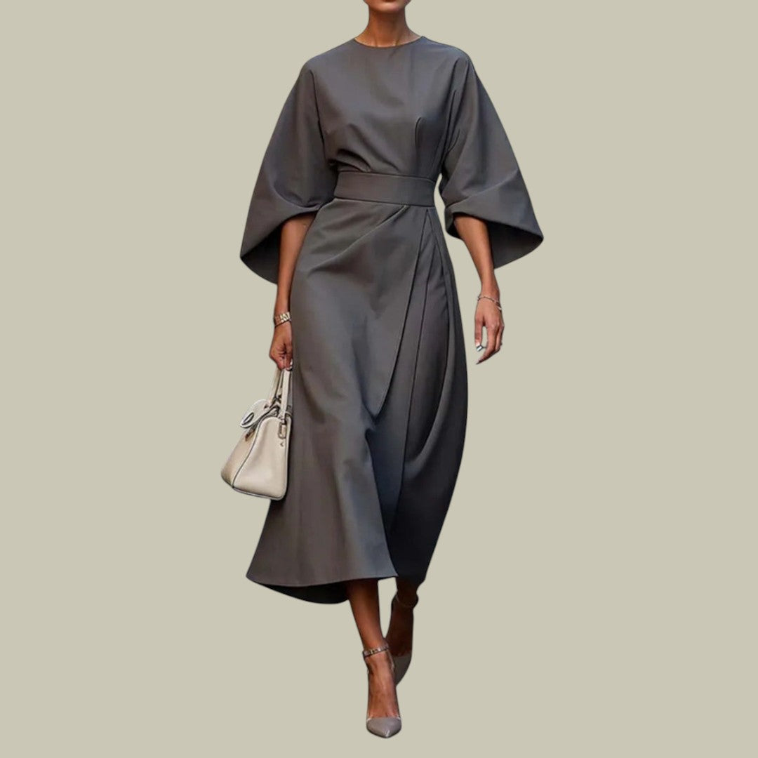 Womens Elegant Belted Dress