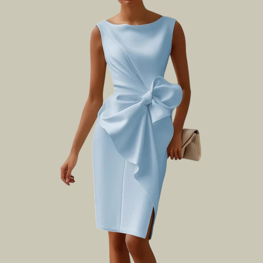 Womens Dress Midi Slim Sleeveless Chic