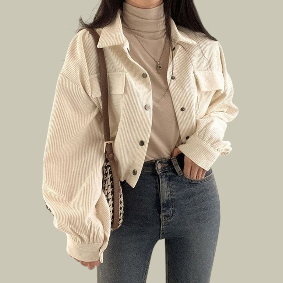 Womens Jacket Corduroy Cropped