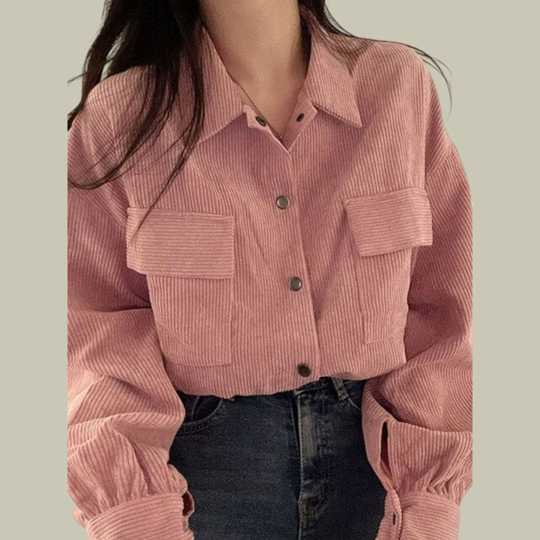 Womens Jacket Corduroy Cropped