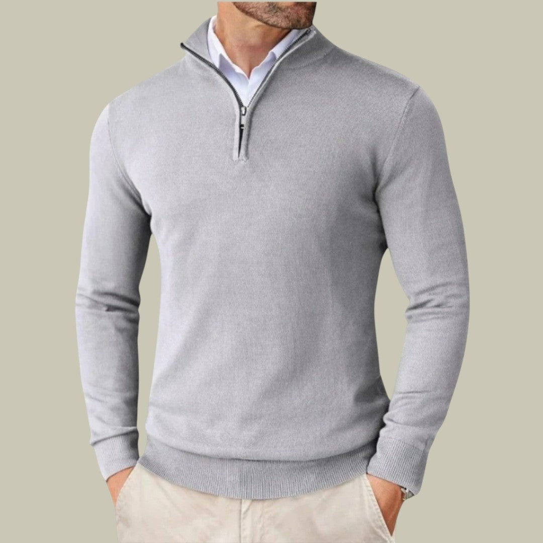 Mens Half-Zip Sweater Slim Fit Premium