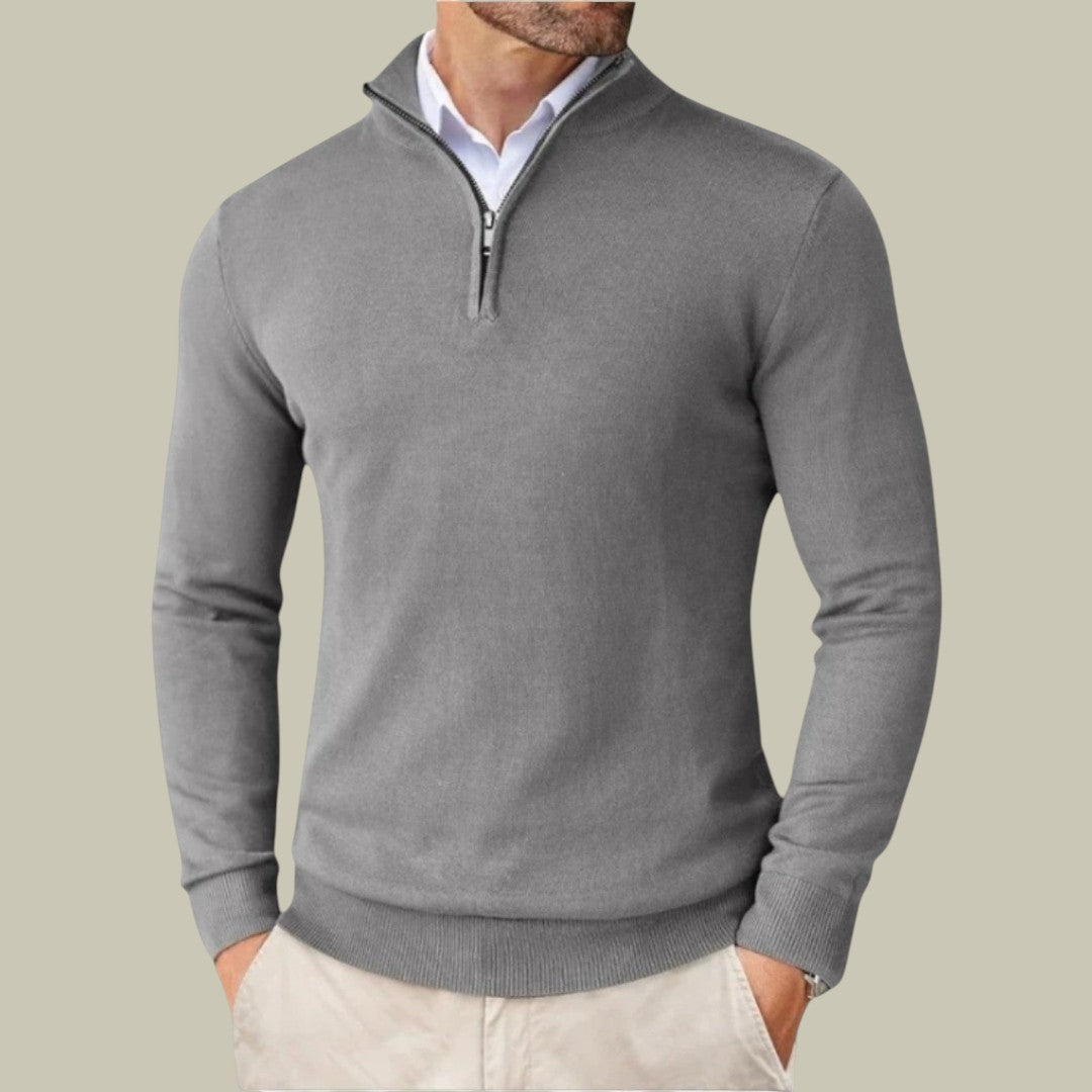 Mens Half-Zip Sweater Slim Fit Premium