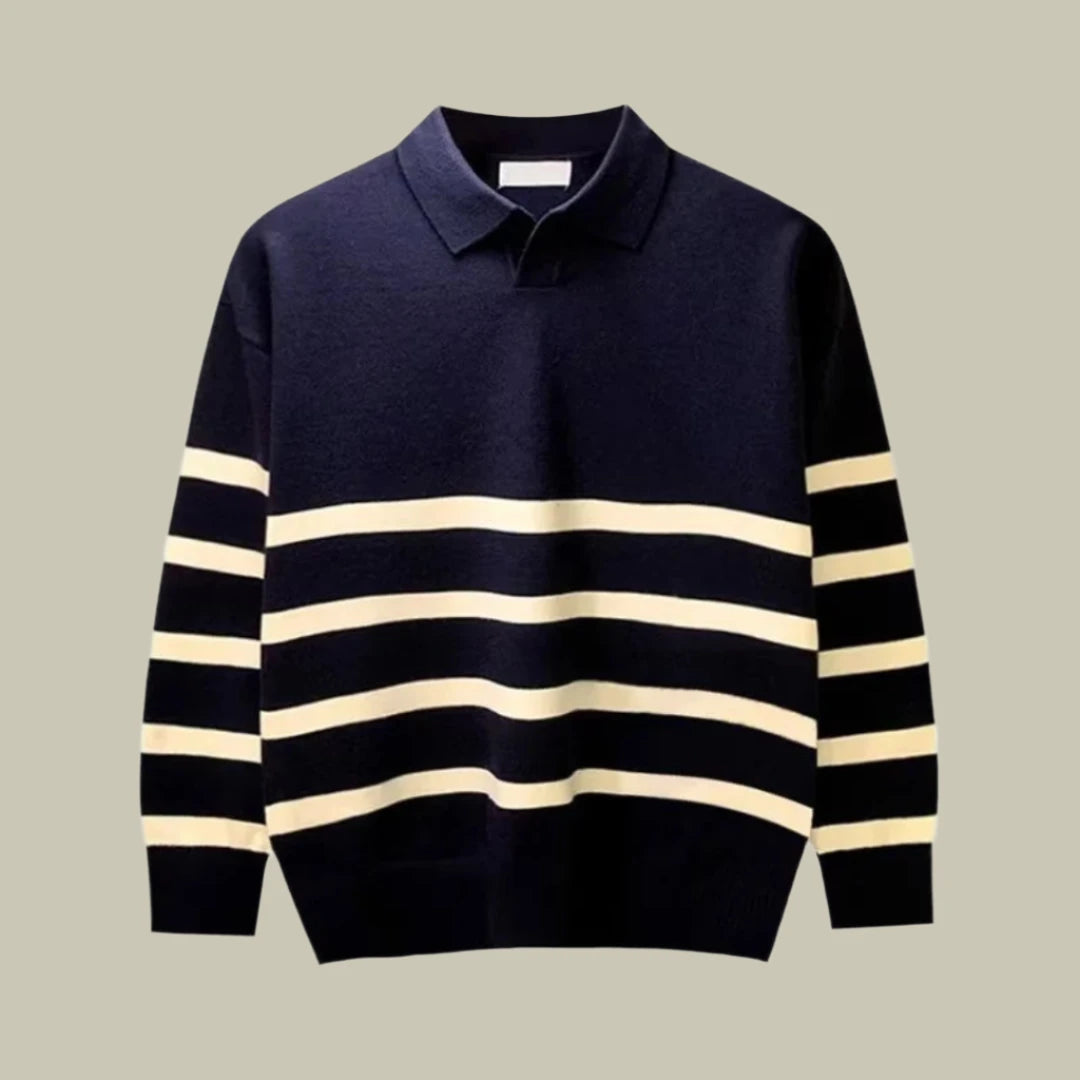 Striped Polo Sweater