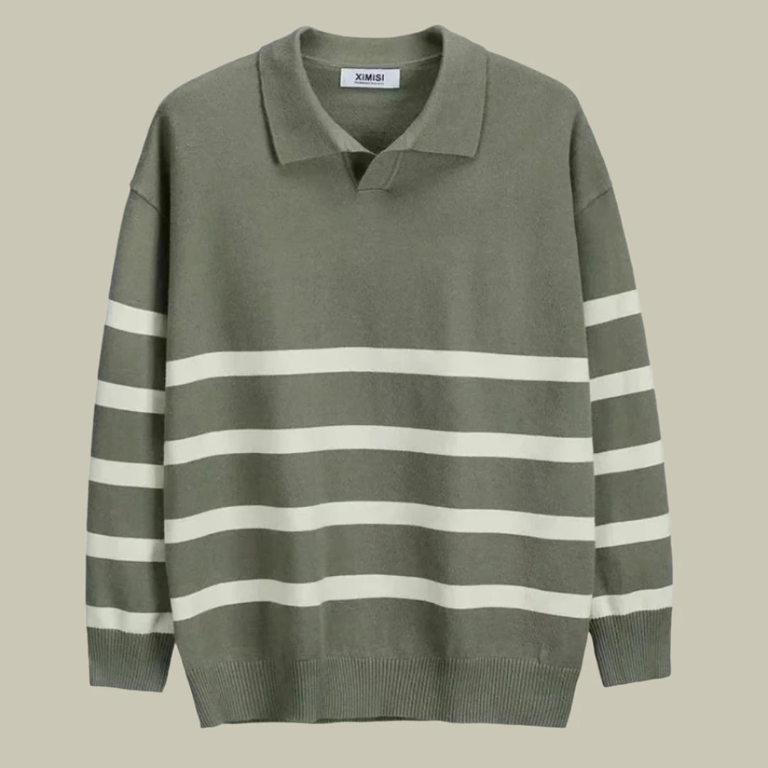 Striped Polo Sweater