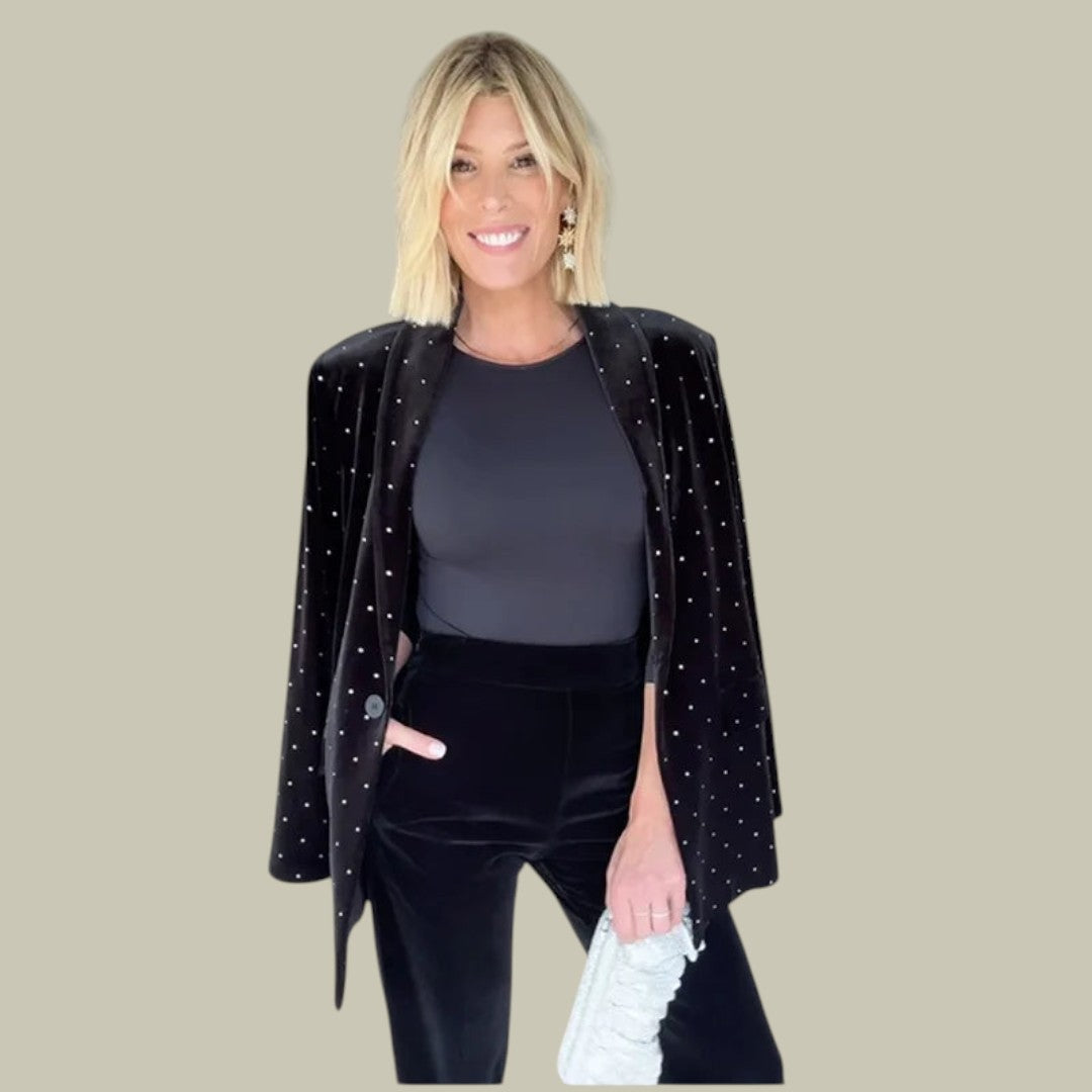 Womens Blazer Jacket Velvet Sparkle