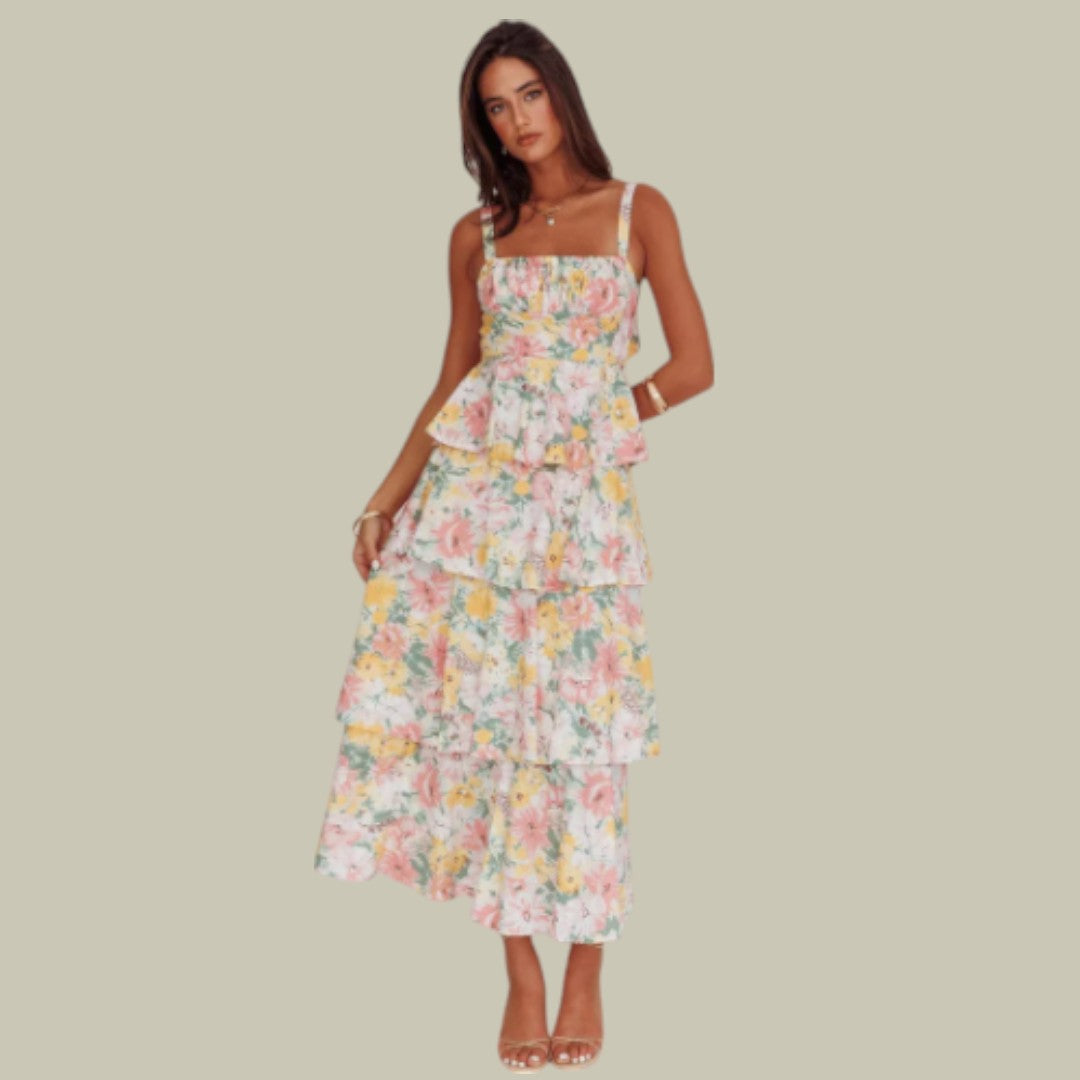 Lux & Classy  • Women’s Ruffle Skirt Maxi Dress