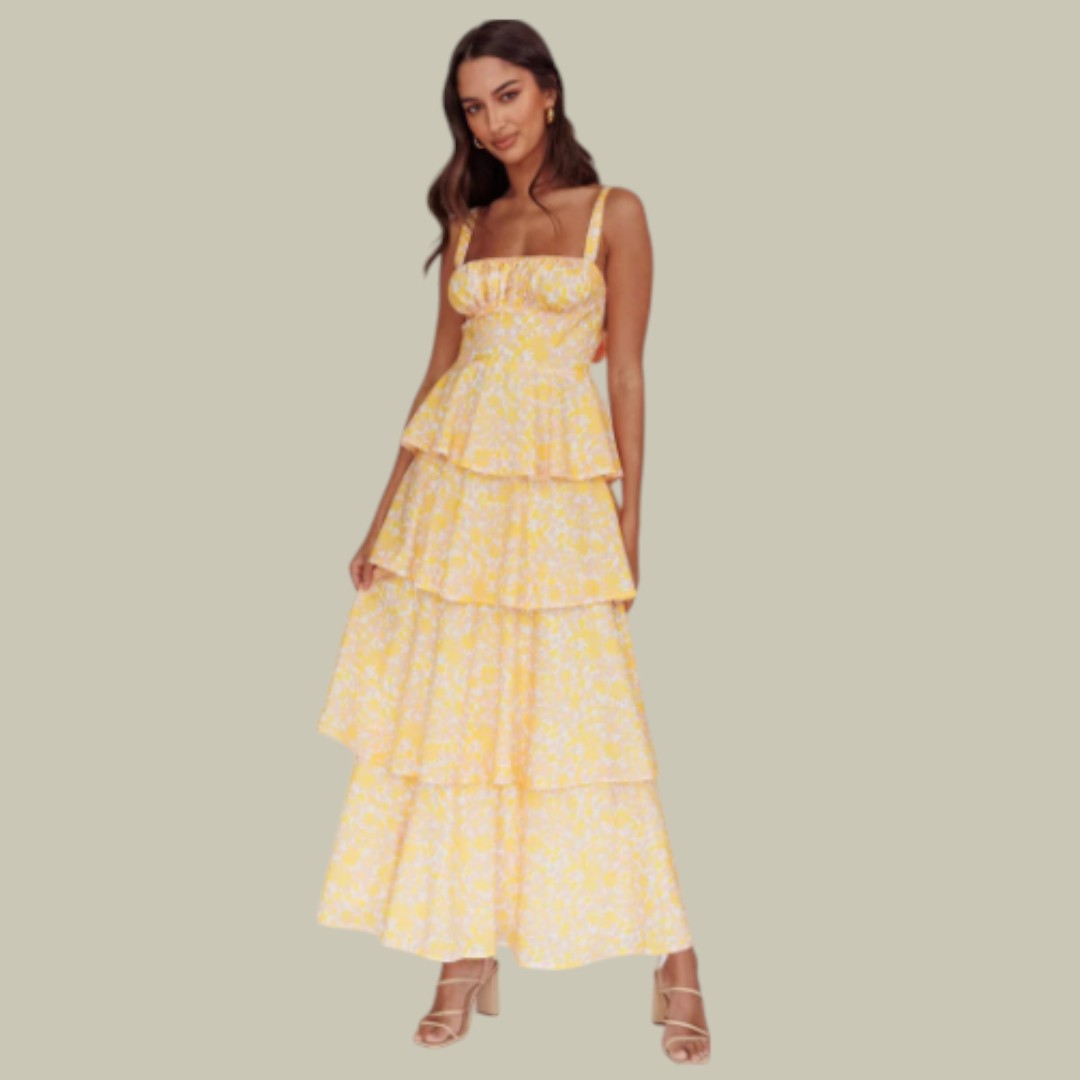 Lux & Classy  • Women’s Ruffle Skirt Maxi Dress