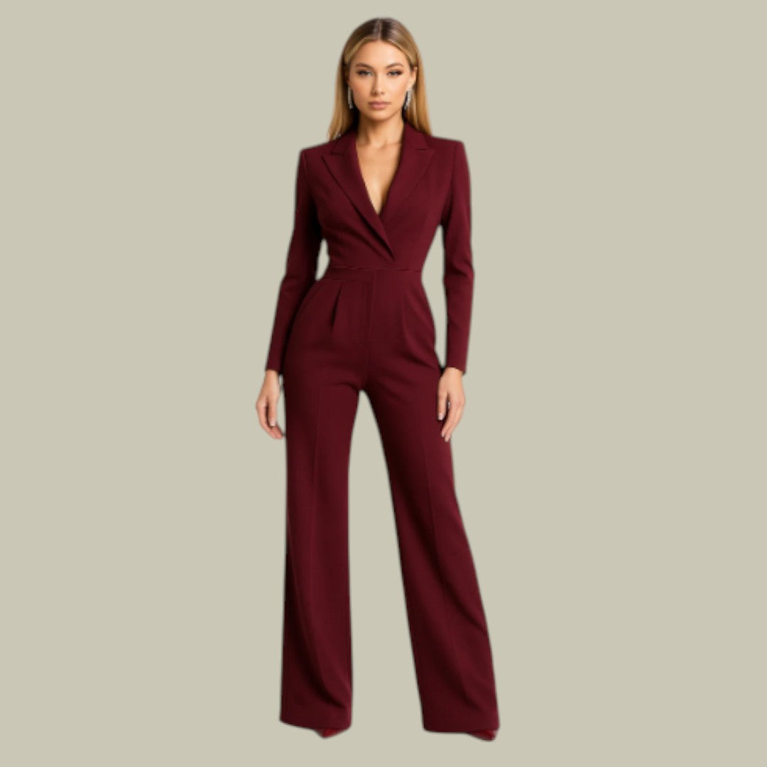 Lux & Classy • Women’s V-Neck Wide-Leg Jumpsuit