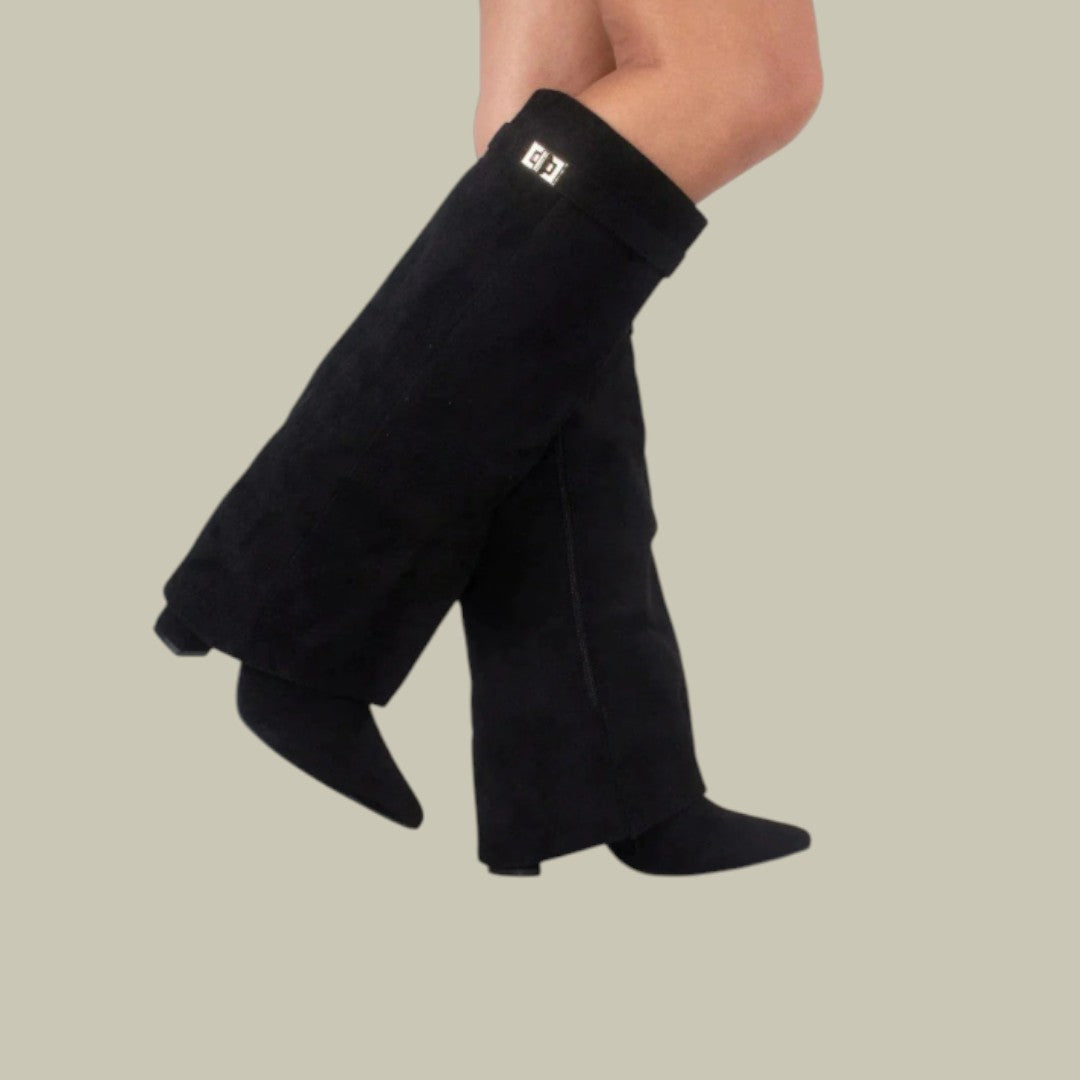 Womens Suede Heel Boots
