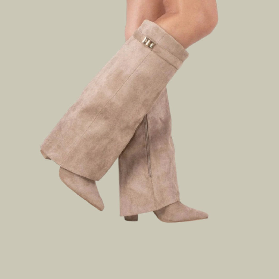 Womens Suede Heel Boots