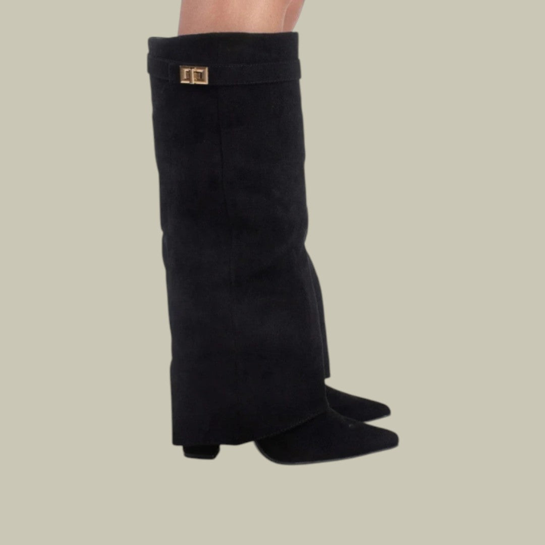 Womens Suede Heel Boots