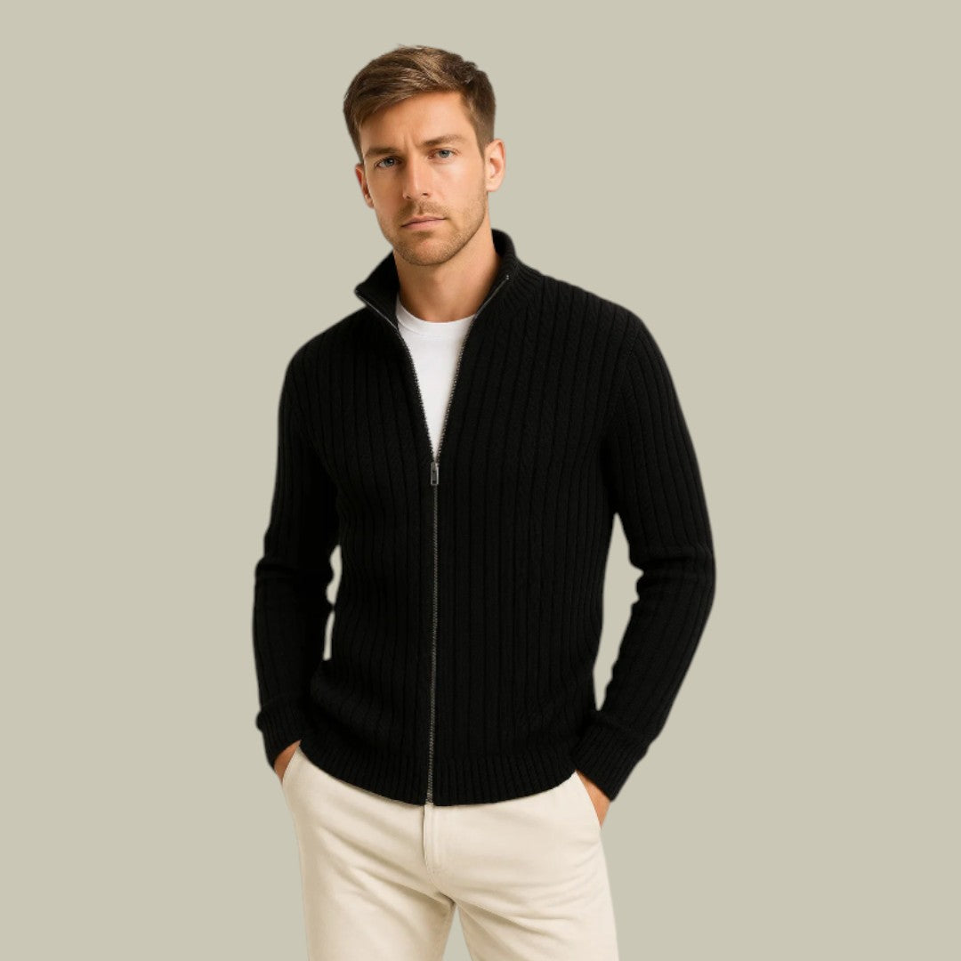 Mens Ribbed Cardigan