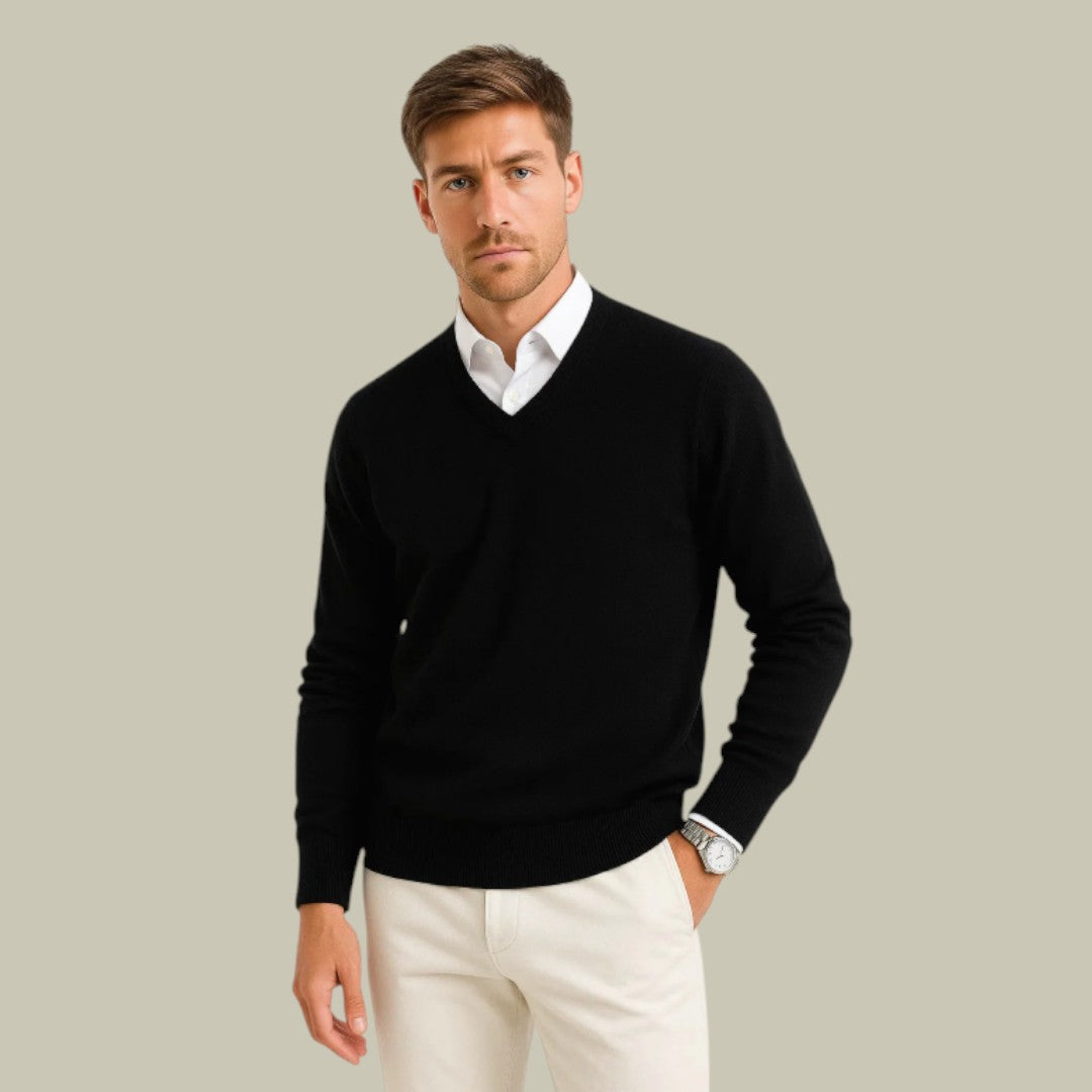 Mens V-Neck Sweater Knitted