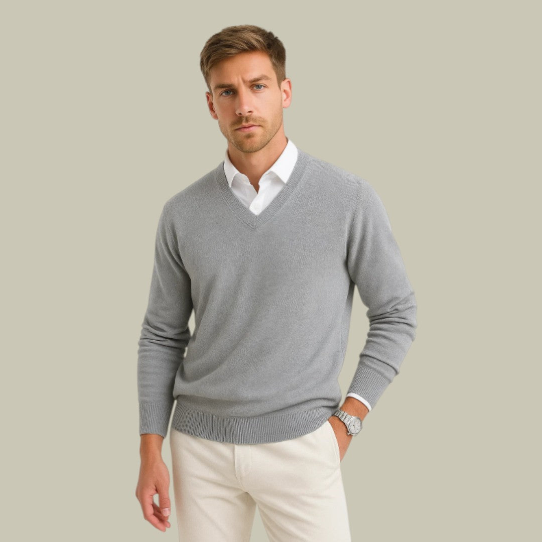 Mens V-Neck Sweater Knitted