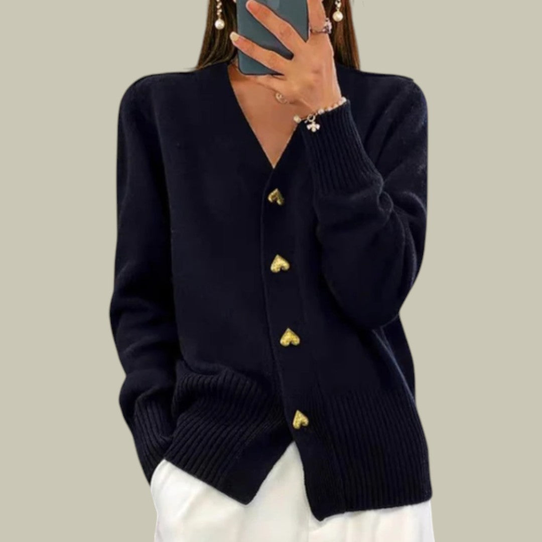 Womens Cardigan Knit Heart Cozy