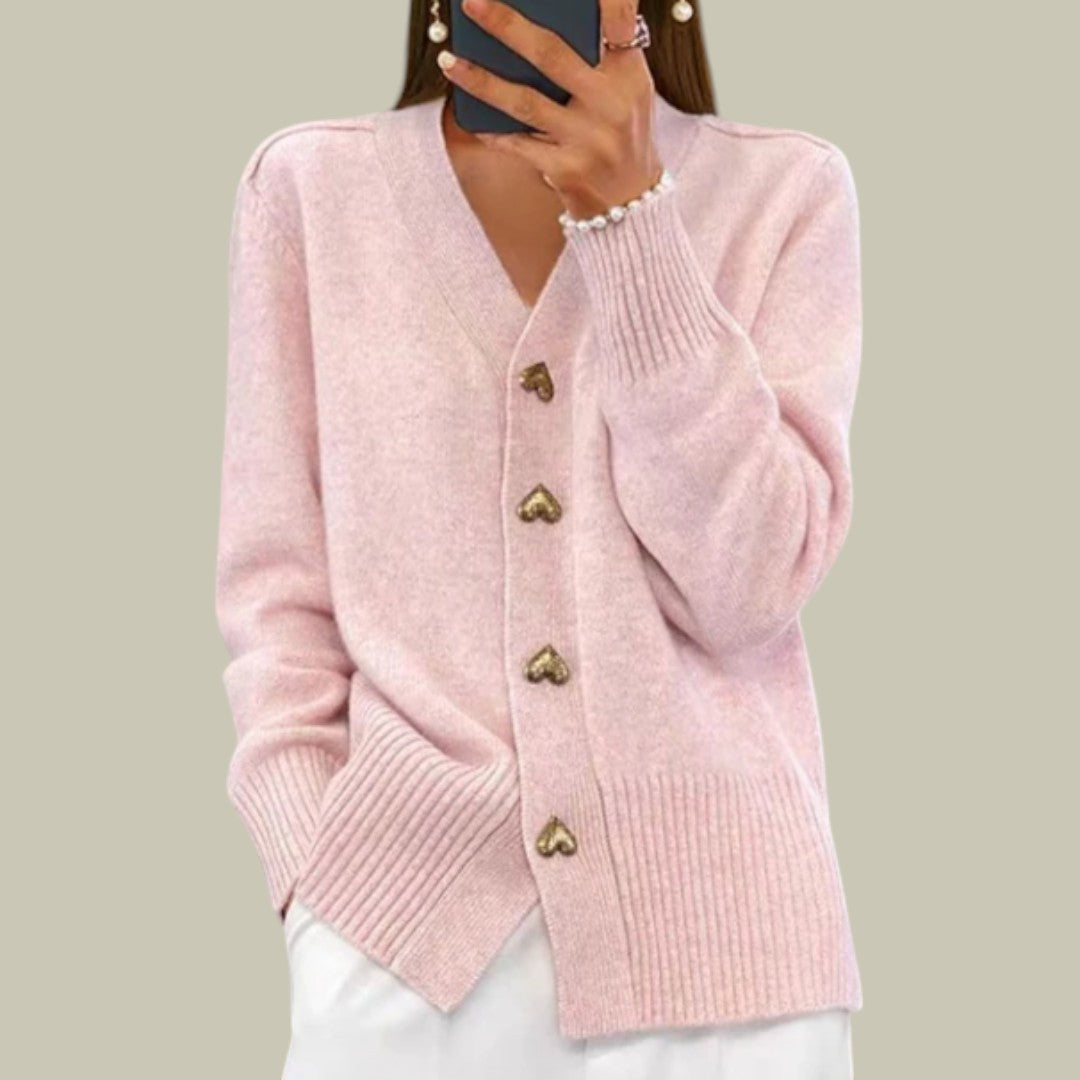 Womens Cardigan Knit Heart Cozy