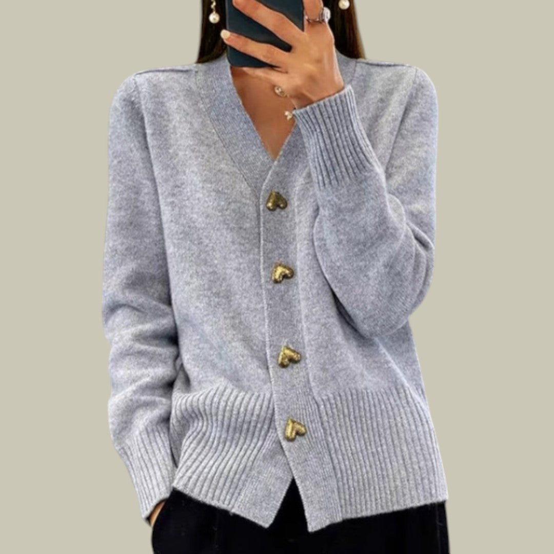 Womens Cardigan Knit Heart Cozy