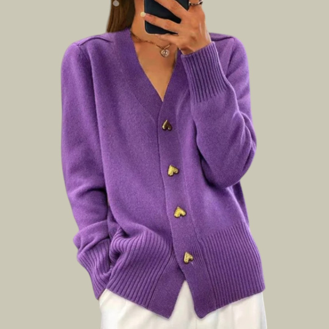 Womens Cardigan Knit Heart Cozy