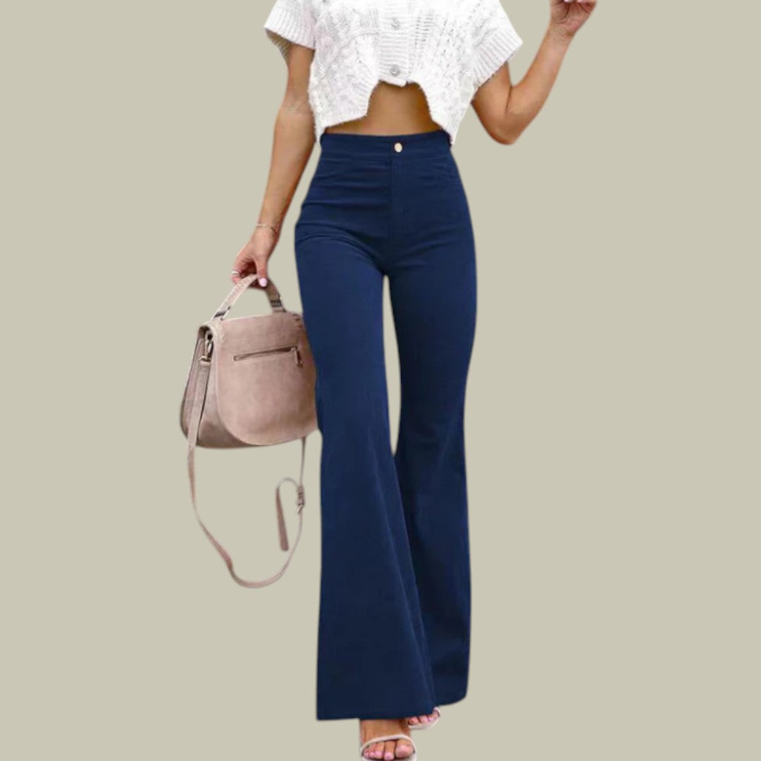 Womens Trousers High Waisted Flared