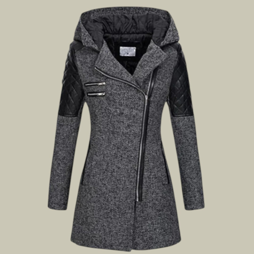 Womens Jacket Mid-Lenght Hooded Autumn Casual