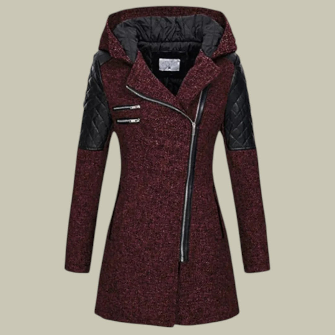Womens Jacket Mid-Lenght Hooded Autumn Casual