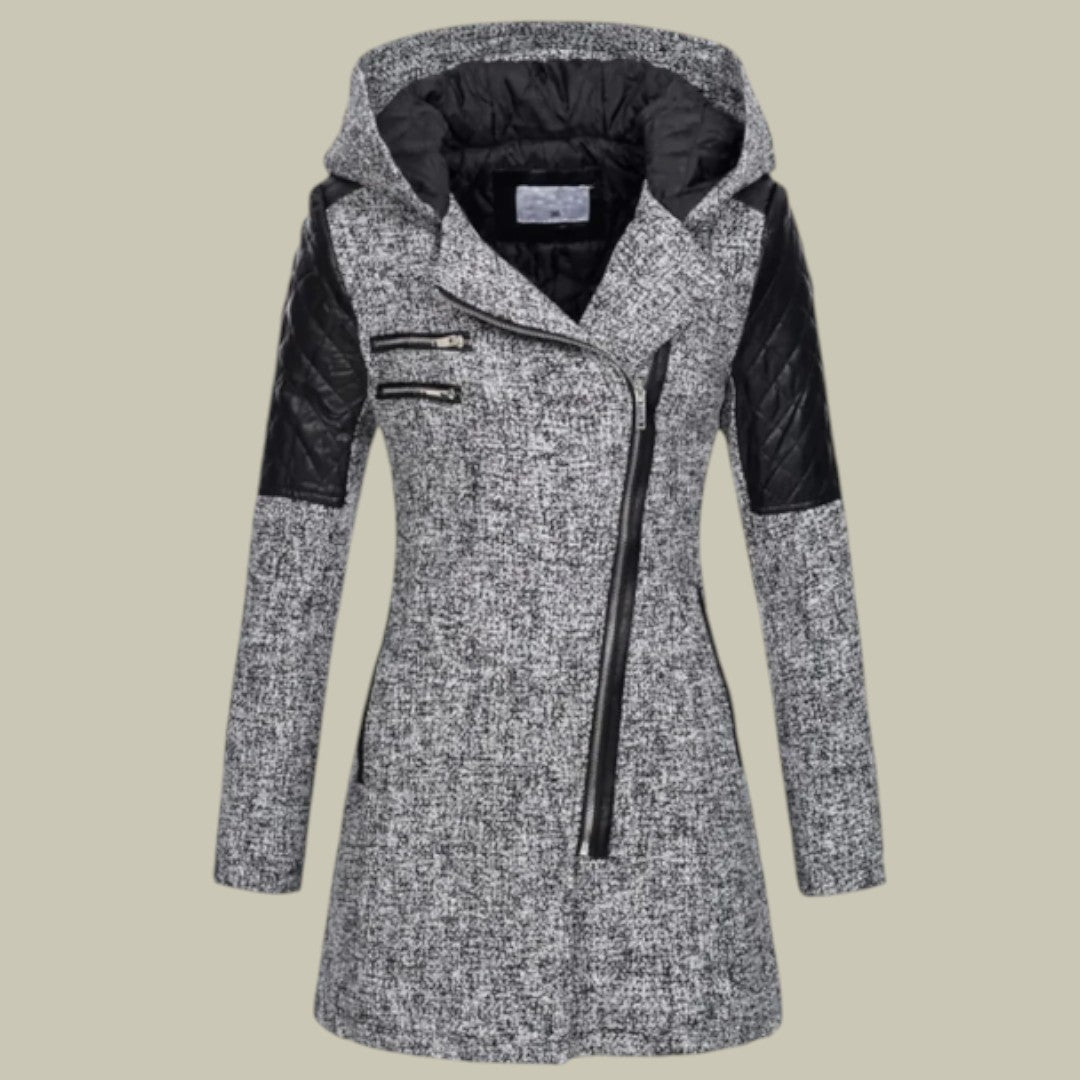 Womens Jacket Mid-Lenght Hooded Autumn Casual