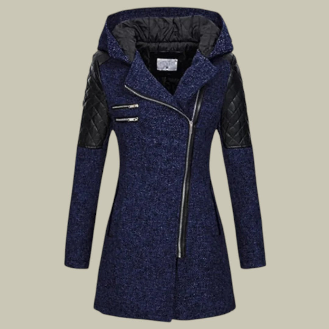 Womens Jacket Mid-Lenght Hooded Autumn Casual