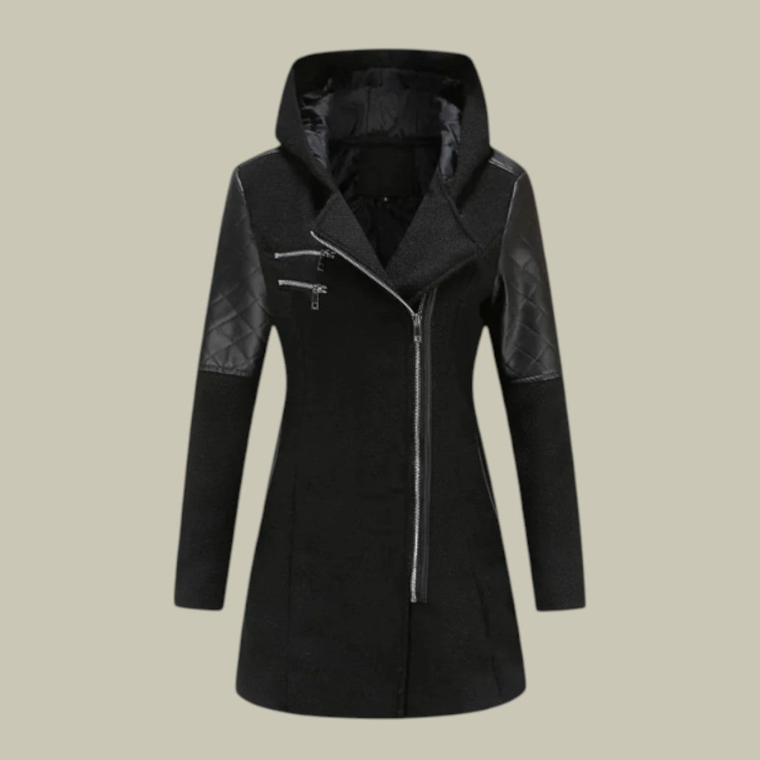 Womens Jacket Mid-Lenght Hooded Autumn Casual
