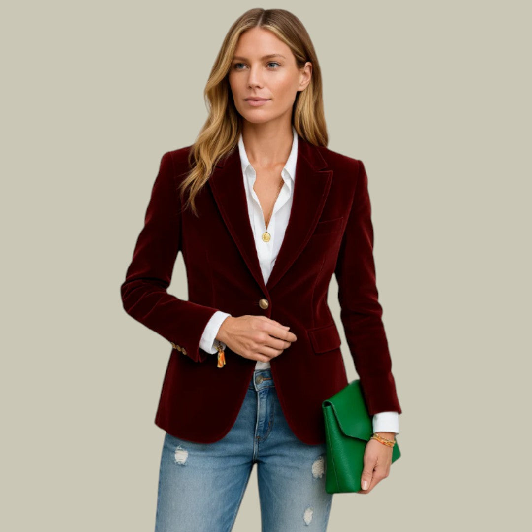 Womens Blazer Velvet Chic
