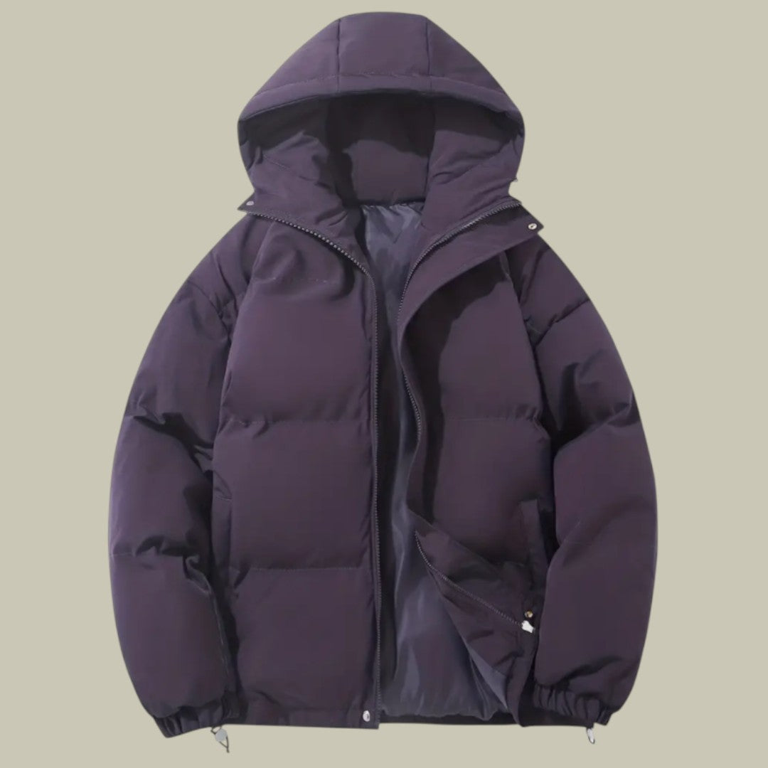 Mens Jacket Padded Warm Hooded Autumn