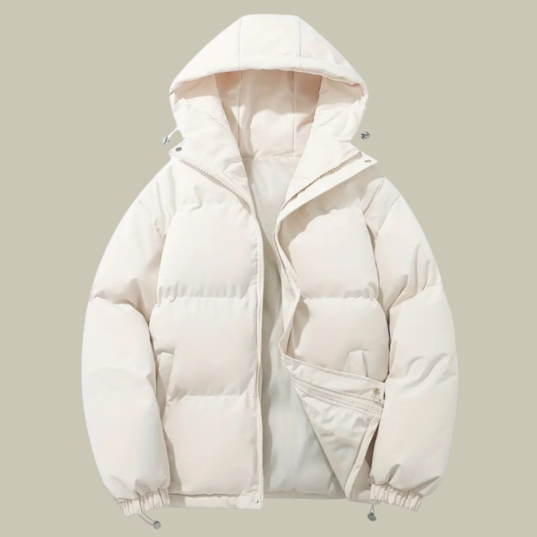 Mens Jacket Padded Warm Hooded Autumn