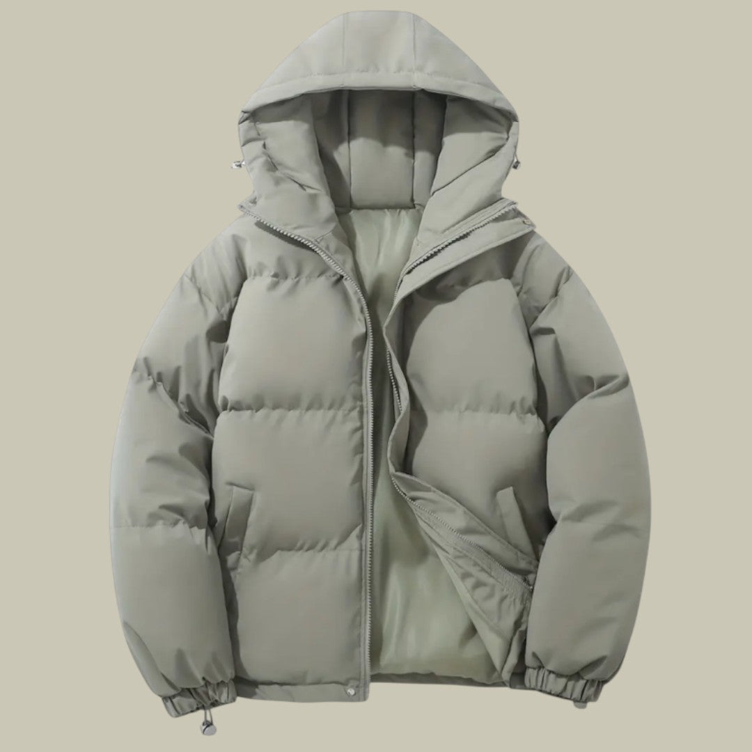 Mens Jacket Padded Warm Hooded Autumn