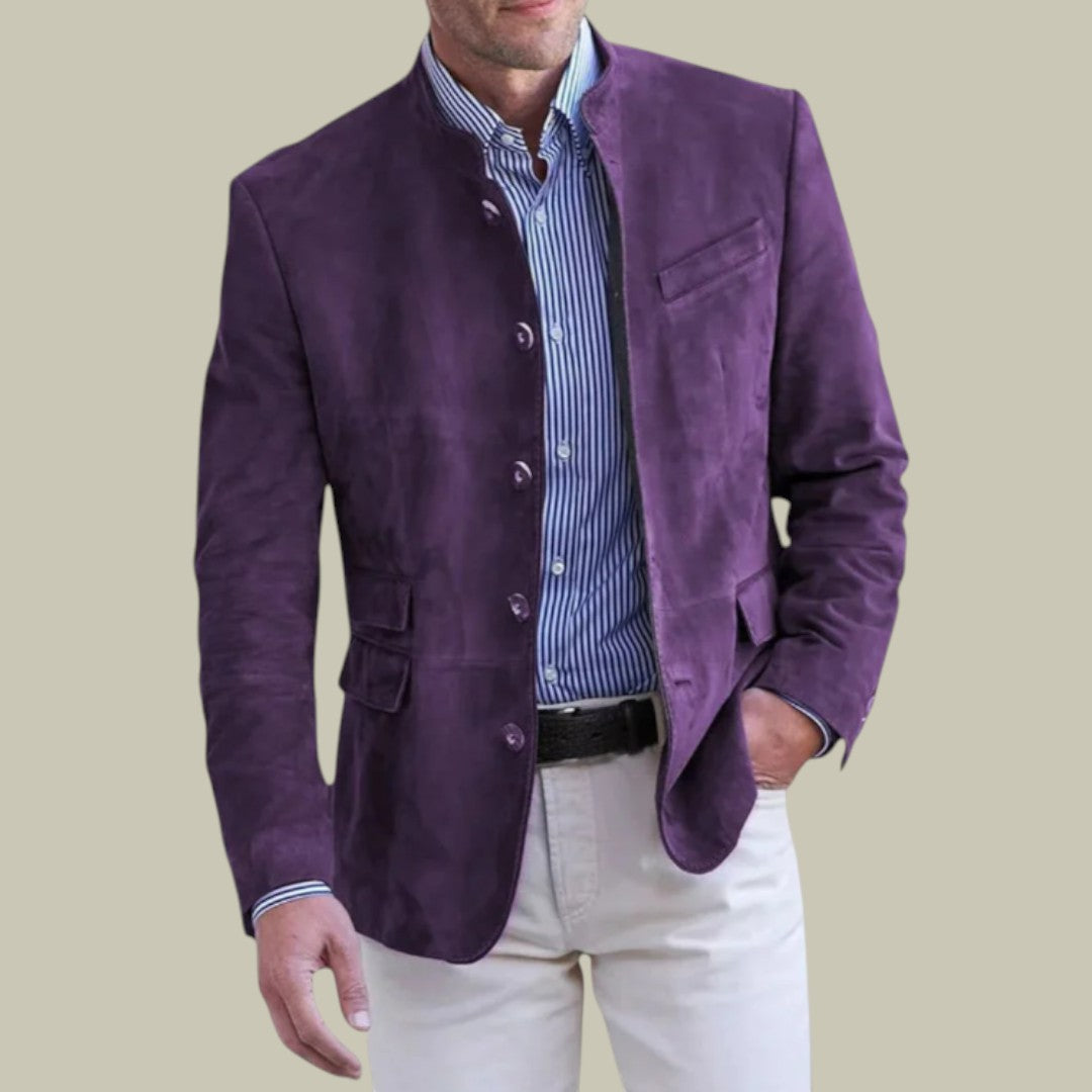 Mens Suede Jacket Blazer Autumn