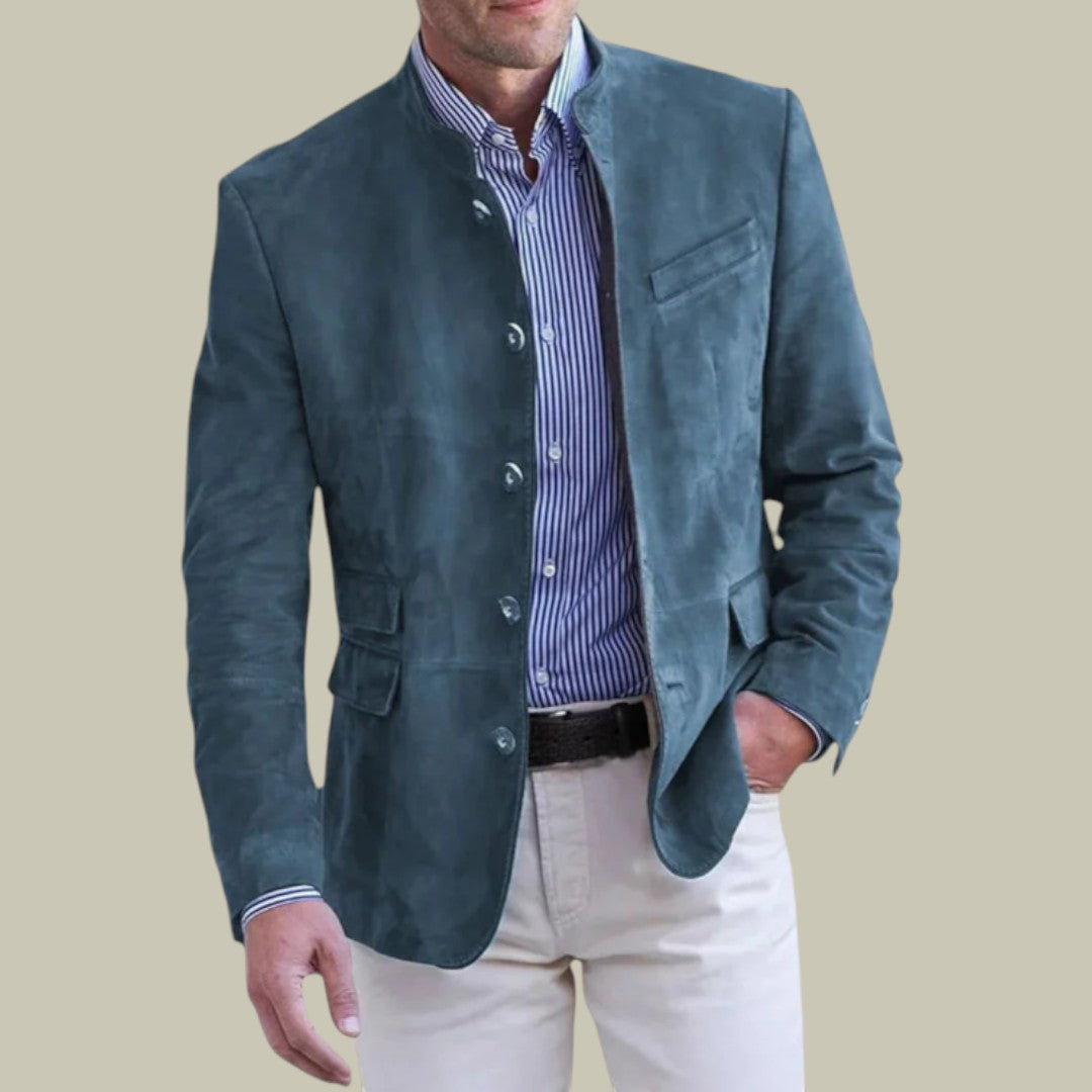 Mens Suede Jacket Blazer Autumn