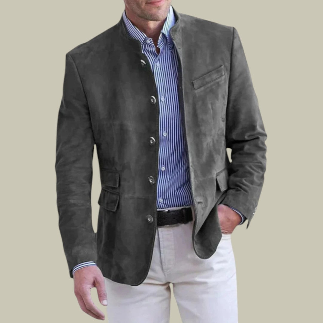Mens Suede Jacket Blazer Autumn