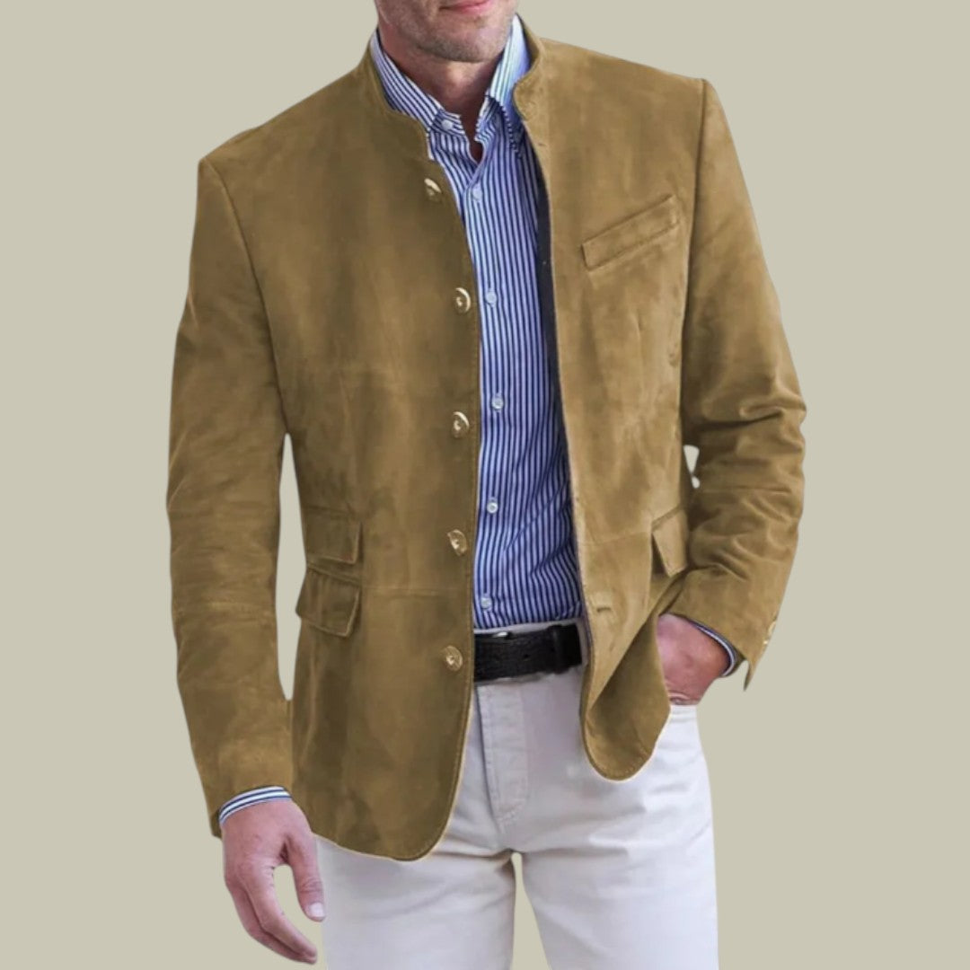 Mens Suede Jacket Blazer Autumn