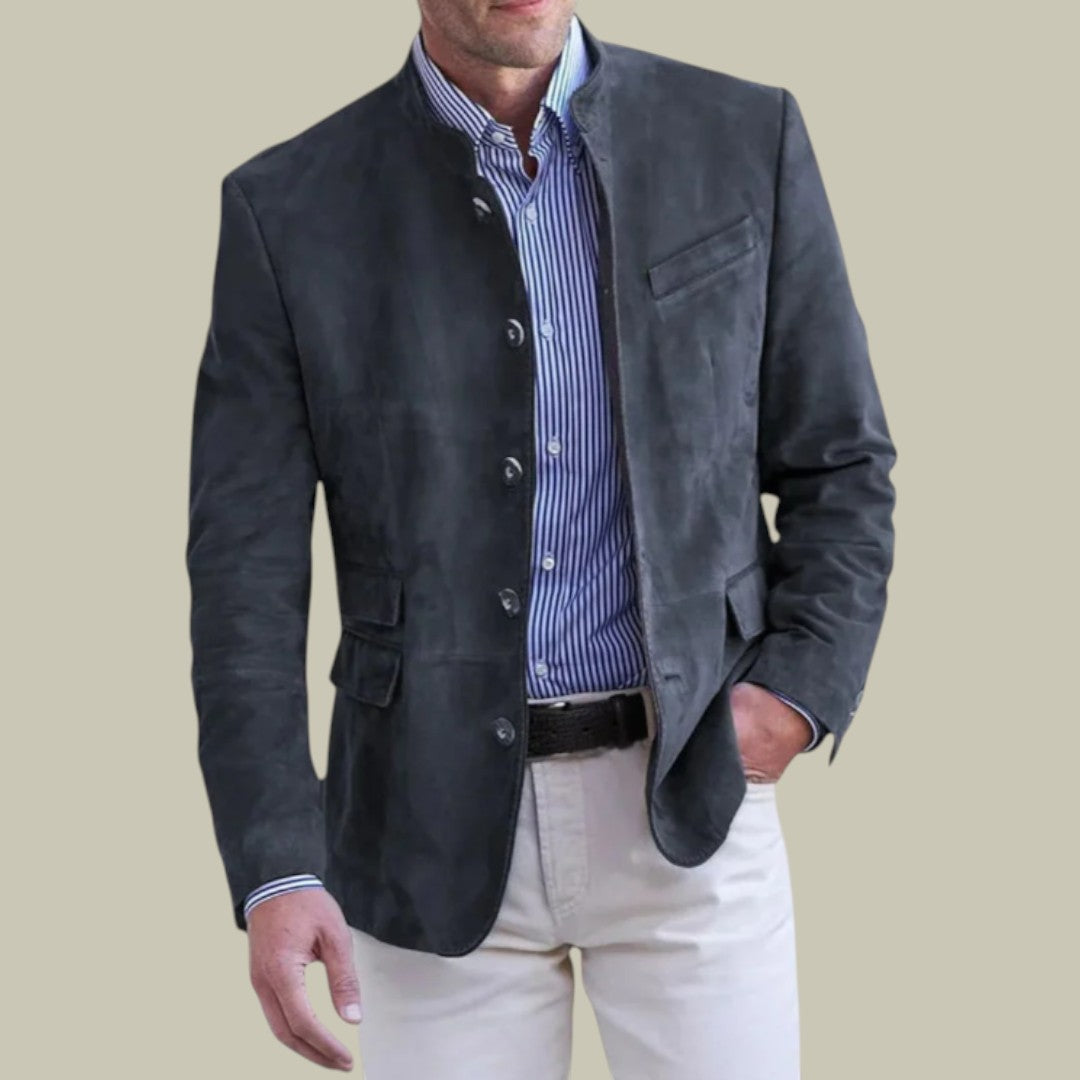 Mens Suede Jacket Blazer Autumn