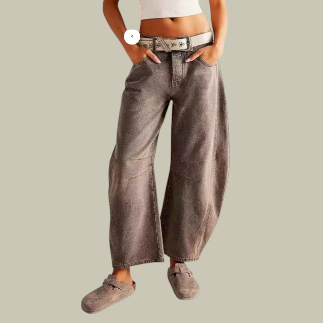 Womens Jeans Denim Leopard Wide