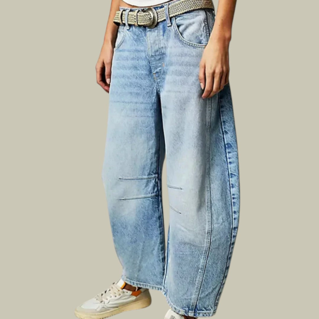 Womens Jeans Denim Leopard Wide