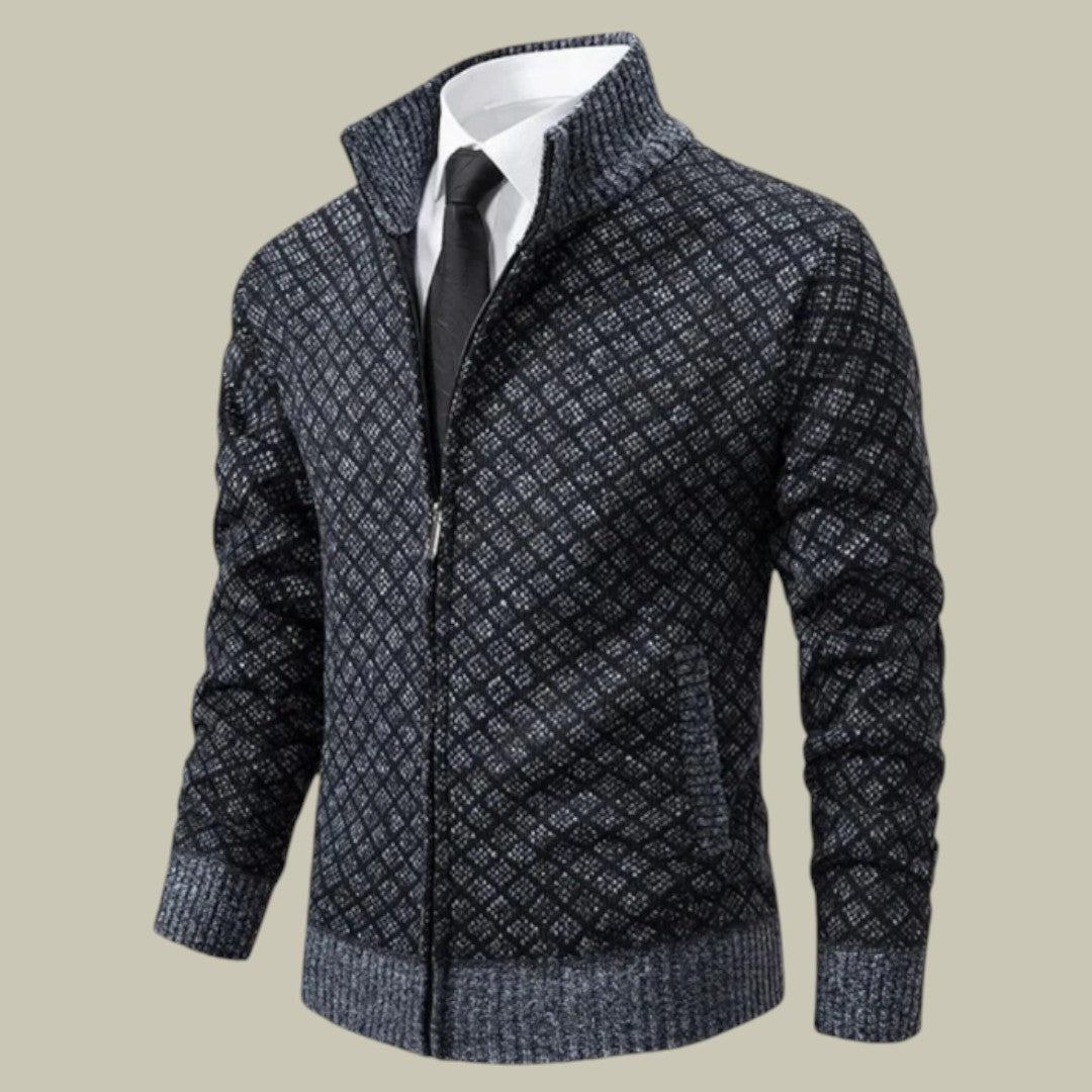 Mens Cardigan Autumn Office Monogram