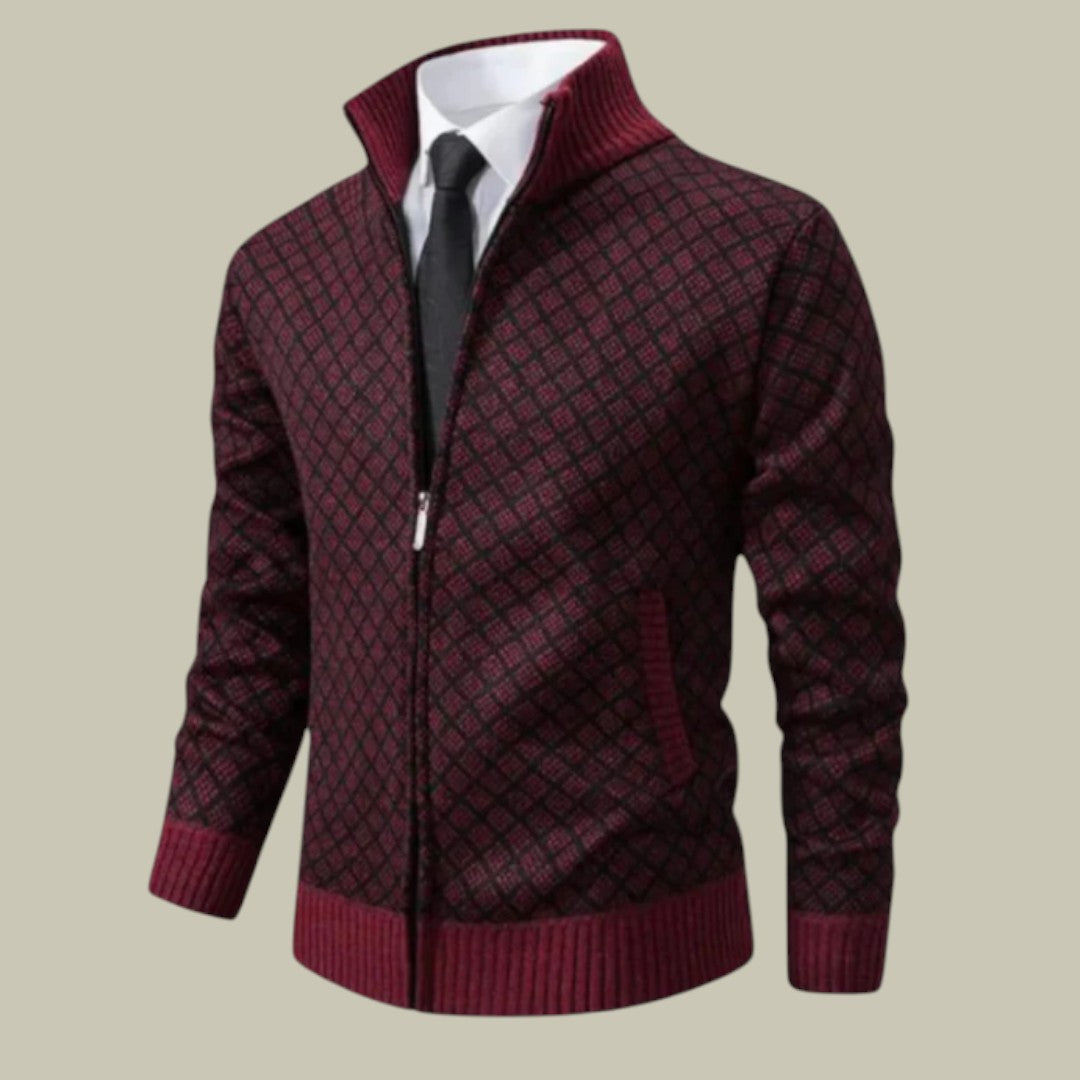 Mens Cardigan Autumn Office Monogram
