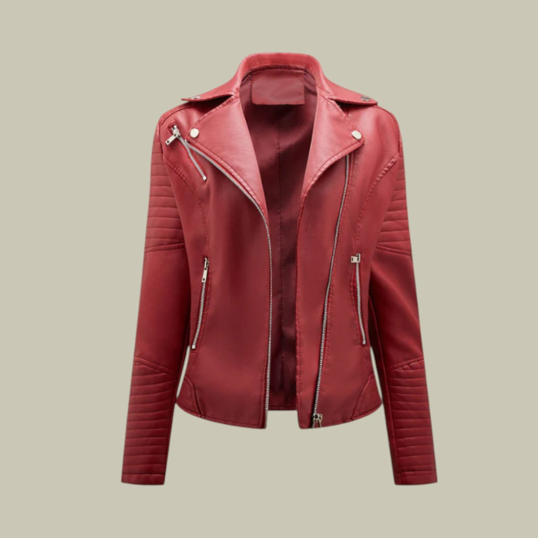 Womens Leather Jacket Biker