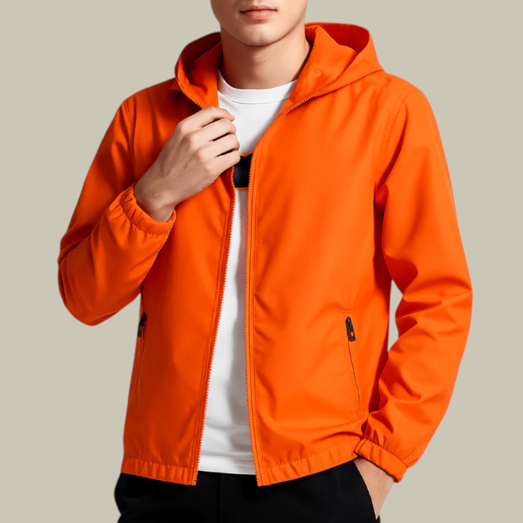 Mens Jacket Windbreaker Lightweight Hooded