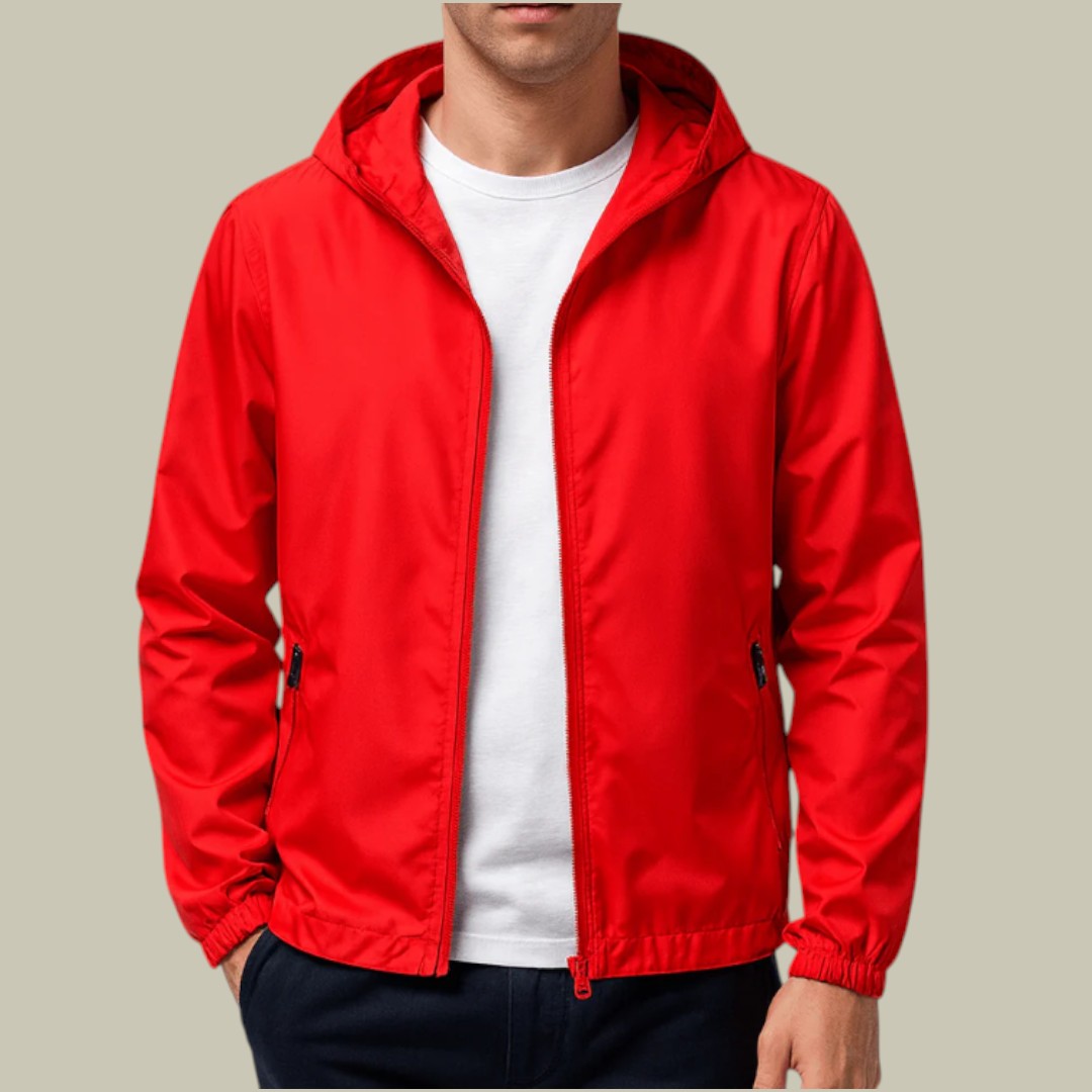 Mens Jacket Windbreaker Lightweight Hooded
