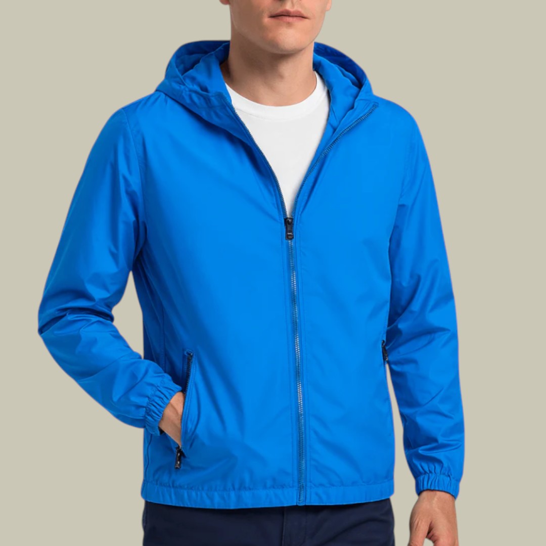 Mens Jacket Windbreaker Lightweight Hooded