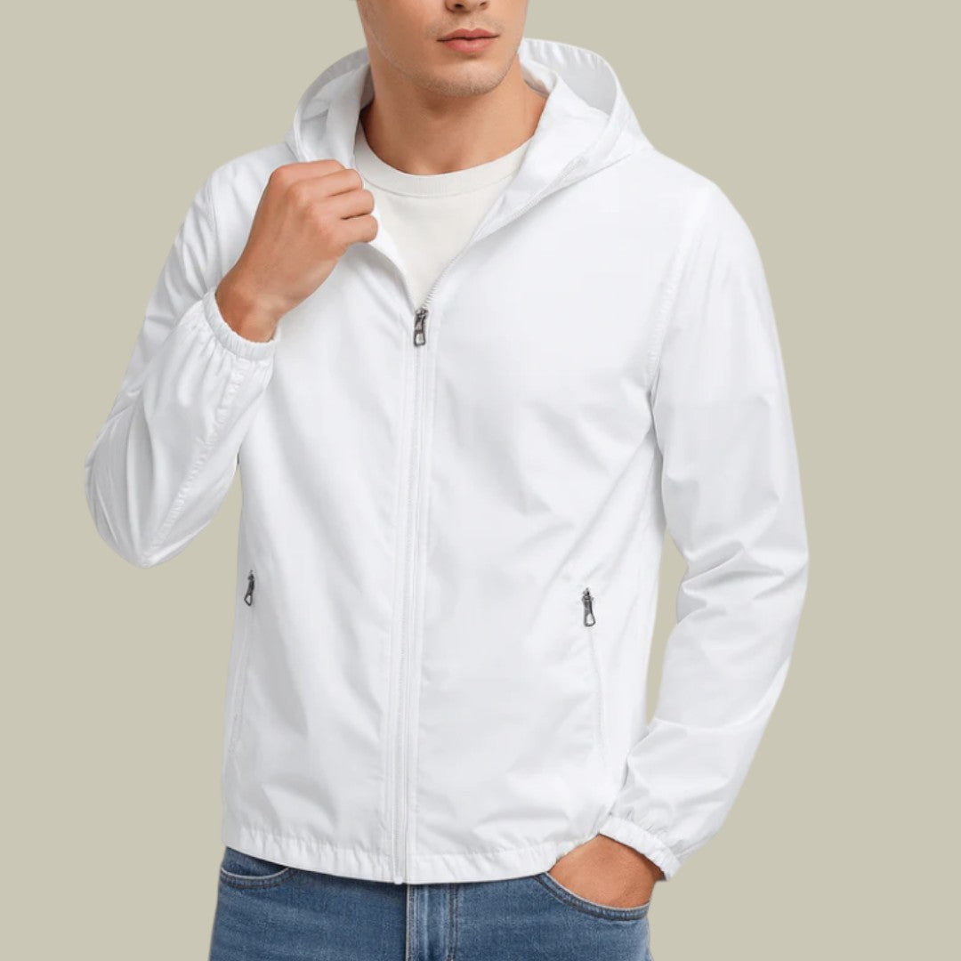 Mens Jacket Windbreaker Lightweight Hooded