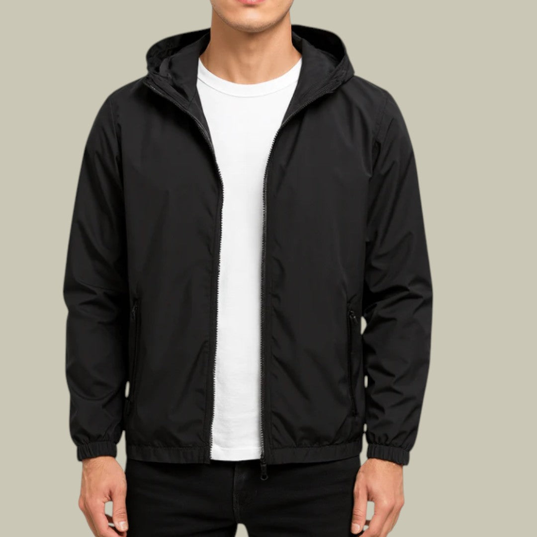 Mens Jacket Windbreaker Lightweight Hooded