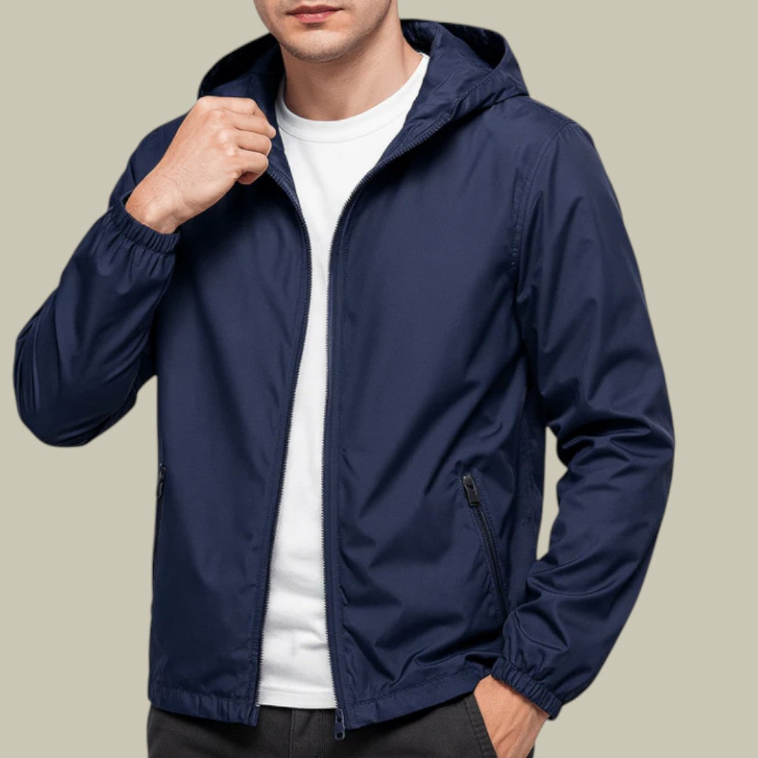 Mens Jacket Windbreaker Lightweight Hooded