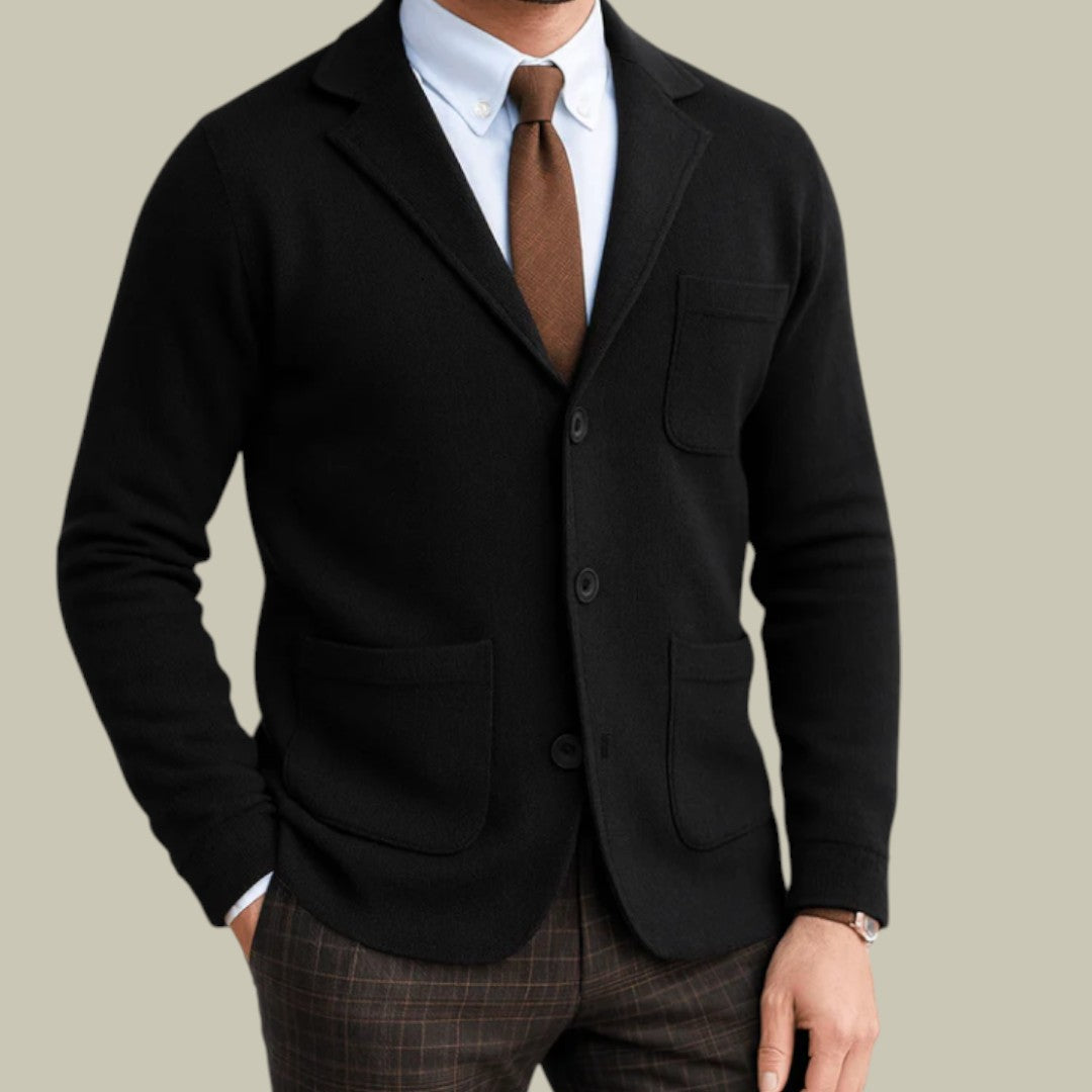 Mens Cardigan Blazer Business Autumn